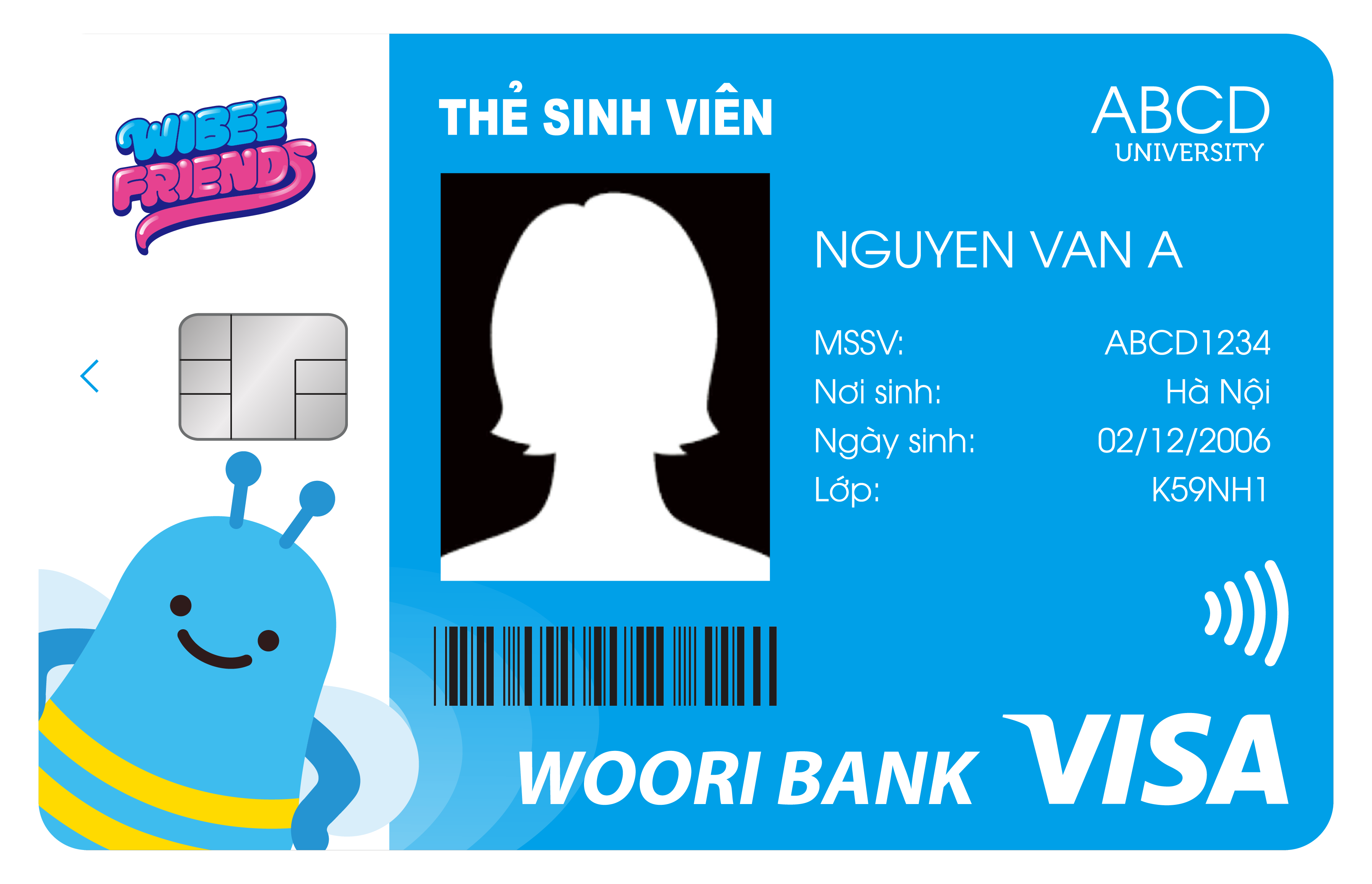 Thẻ ghi nợ quốc tế Woori Visa Sinh viên